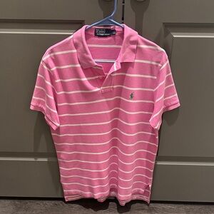 Polo by Ralph Lauren Pink and White Striped Shirt